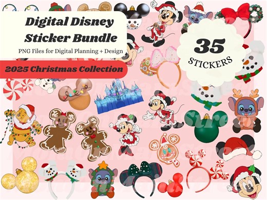 Disney Christmas Digital Stickers, PNG 2025 Christmas Files for Digital Planner and Crafts, Icons for Goodnotes   Design, Instant Download - Etsy