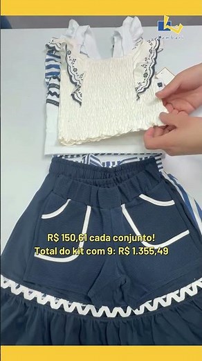 MILON: 4 ao 8 feminino kit com 9 conjuntos