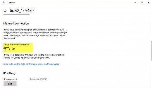 How to set Metered Connection in Windows 11