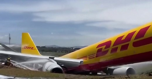Watch: DHL cargo plane emergency landing in Costa Rica, splitting in half