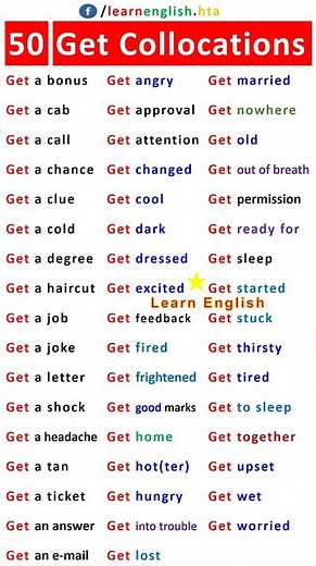 50 Collocations: English Vocabulary | Get Collocations #words #grammar #spokenenglish