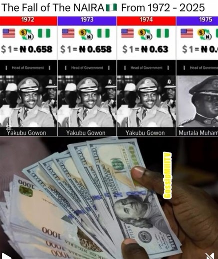 The Fall Of Naira From 1972 - 2025. (video) - Politics - Nairaland