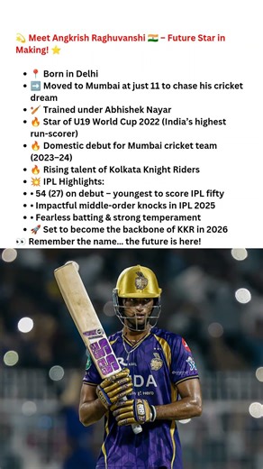 This 21 year Kid is holding Orange cap in IPL 2026 #AngkrishRaghuvanshi #kkr #cricket #viral #shorts