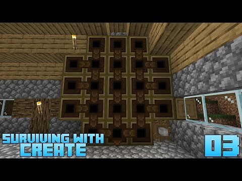 Surviving With Create :: E03 - Mechanical Crafter & Rotation Speed Controller
