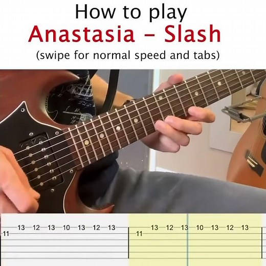Slash - Anastasia intro guitar lesson with tabs