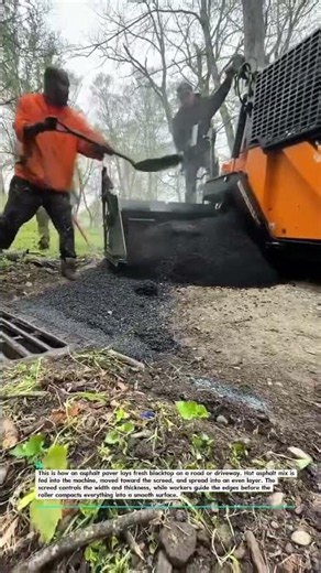 Asphalt Paver Laying Fresh Blacktop #AsphaltPaving #RoadWork #Construction