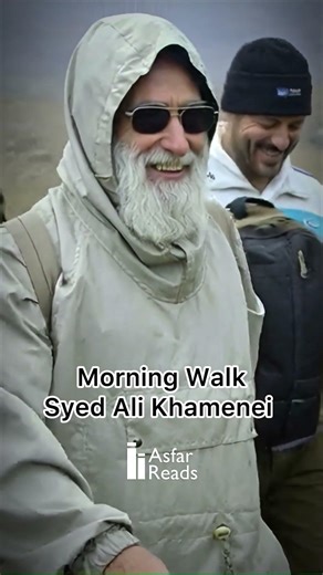 Syed Ali Khamenei — Walking in the Rain During Morning Walk | A Symbol of Simplicity and Resilience
