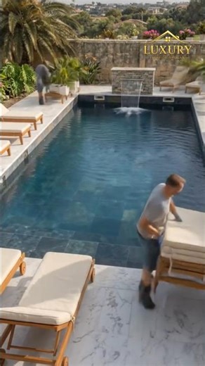 Insane Resort Pool Transformation 😱 Cracked Pool to Luxury Waterfall Paradise | Satisfying Timelapse