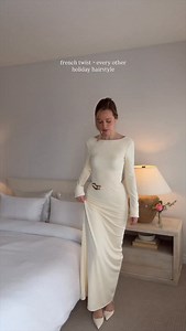 French twist > every other holiday hairstyle❤️ #outfitinspo #winterfashion #holidaypartyoutfit #holidaydress | Alex Gaboury