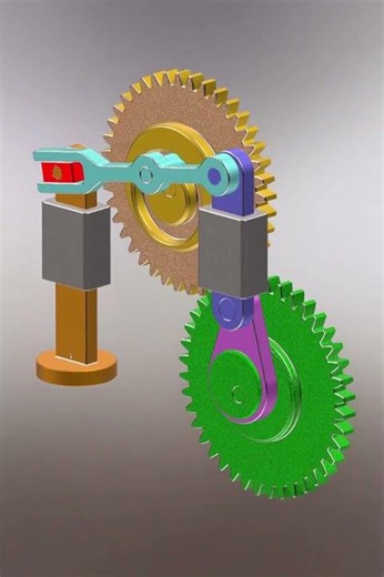 Cam and Gear Mechanism | Coordinated Motion System ⚙️ #shorts