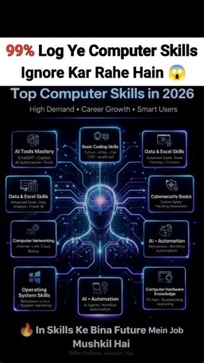 99% Log Ye Computer Skills Ignore Kar Rahe Hain | Top Skills for 2026 💻🚀 #aiskills #shorts