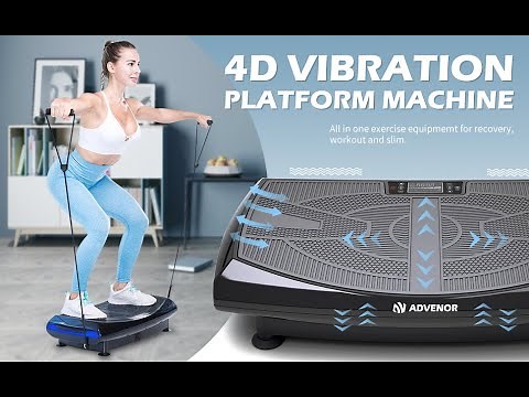 ADVENOR 4D Vibration Plate Exercise Machine Triple Motor 120 Speed w/Loop Bands Whole Body