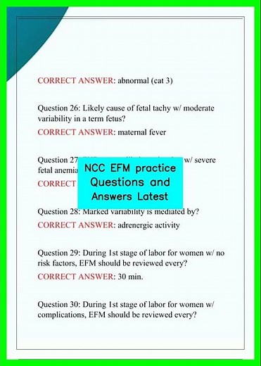 NCC EFM practice Questions and Answers Latest video
