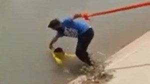 People said this man was disrespecting his faith when he took off his turban — but he needed it to save a dog's life. (Credit: Caters TV) | The Dodo