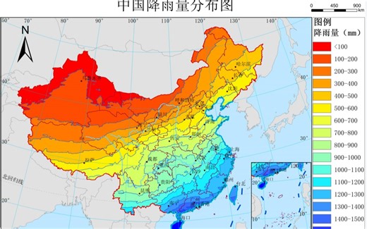 中国降雨量分布图制作1