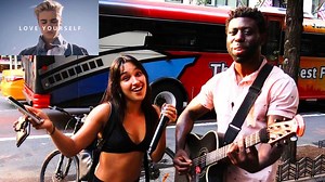 I walked around New York City asking random people to sing (September 2019). At first, Adora Lynnn seemed very friendly but just too shy to sing. Eventually, she opened up and sang "Love yourself" by Justin Bieber. I'm happy she did that! Also, I don't go around looking for talented singers. Just anyone who is brave enough to do it. But personally, I feel like Adora Lynn may have a hidden singing talent. What do you think? | Guitaro