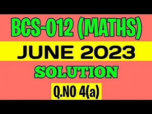 BCS012 - June 2023 Previous Year Solution | Q.no 4(a) | bcs-12 June 2023 solved question paper