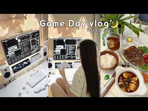 Game Vlog🎮 | A Homebody Night with Good Sound & Cozy Games🌙 | Easy Cooking🍳 | Edifier M90 Unboxing
