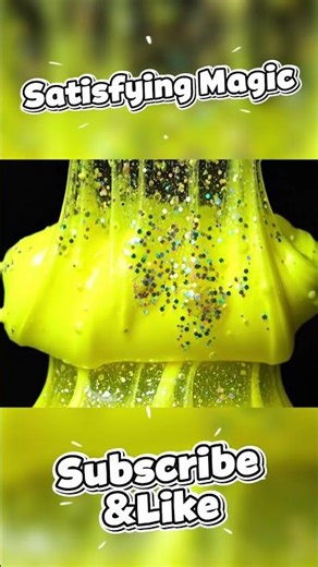 Yellow Glitter Slime Glow 🌟 ASMR Relax #asmr #slime #shorts