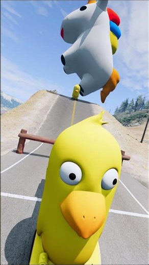 Chicken Car vs Impossible Barrier! - BeamNG.drive