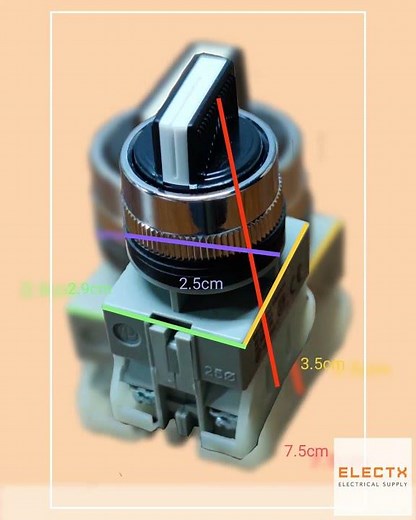 Auspicious 2 Position Selector Switch with Spring Return 1NO 1NC 25mm 3A 220V