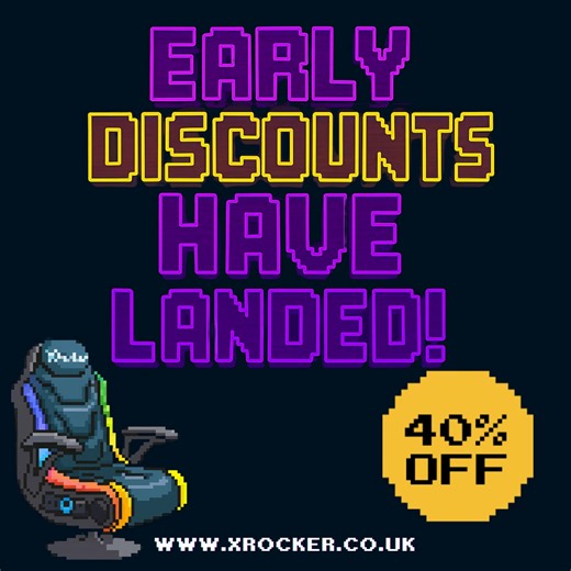 13K views |  Early-Bird Deals Have Landed! Beat the Rush and Save up to 40% OFF Exclusively Selected Lines, Whilst Stocks Last! Discover your Perfect X Rocker Gaming Chair, Desk or Bed - Designed By Gamers, For Gamers to Keep You at the Top of Your Game. ️✨ ⭐ 8000+ 5 Stars on Trustpilot!  Students, Healthcare & Military: 10% OFF!  Designed in the UK  Fast & Free Delivery Nationwide  Flexible Payment Options | X Rocker | Facebook