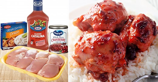 Easy Cranberry Chicken - might sound weird, but it's a family favorite dinner.