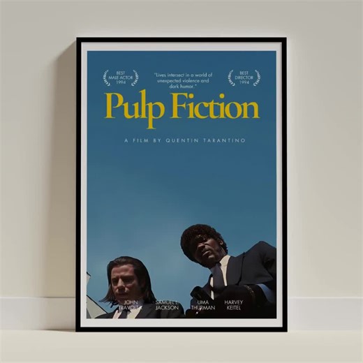 Pulp Fiction Movie Poster | Quentin Tarantino Wall Art | Cult Classic Print | Vintage Film Poster | 90s Aesthetic Decor | Retro Cinema Gift - Etsy