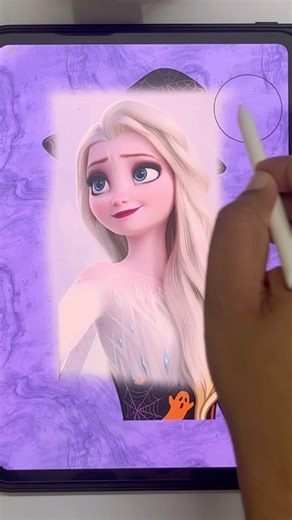 Princess Elsa Halloween style art Pomni