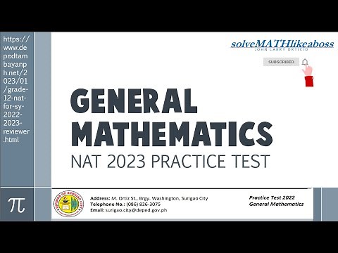 GENERAL MATH REVIEWER | NAT 2023 SAMPLE QUESTIONS WITH EXPLANATION | TAGALOG | GRADE 12