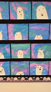 4K views · 33 reactions | Aren’t these the cutest polar bears you’ve ever seen? My coworker started by having the kids paint a watercolor background, then guided them through a simple polar bear drawing. An adult helped cut out the polar bears, and the kids glued them onto their backgrounds. The result? These adorable winter masterpieces! ❄️ | Preschool Vibes | Facebook
