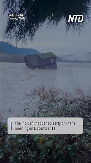 Floodwaters Sweep a House Away in Washington State