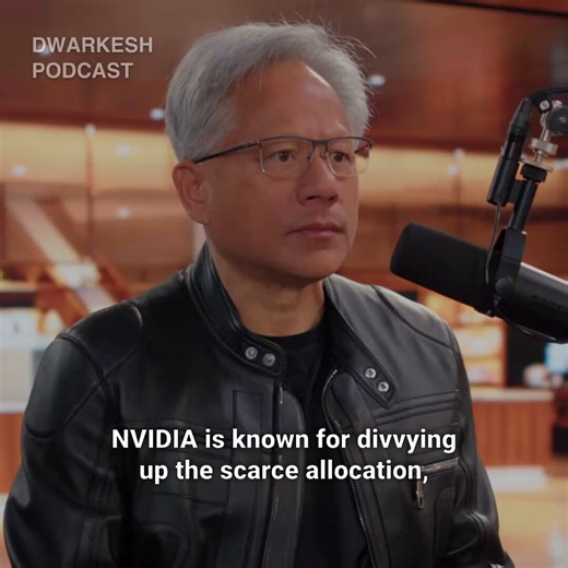 Jensen on the famous story about Larry Ellison and Elon Musk begging him for GPUs over dinner:"That never happened. We absolutely had dinner, and it was a wonderful dinner. At no time did they beg for GPUs. They just had to place an order."Jensen says Nvidia's allocation system is simple: you forecast, you place a purchase order, you get in the queue. First in, first out.And if your data center isn't ready, they might serve someone else first to maximize throughput. That's it.Nvidia doesn’t do h