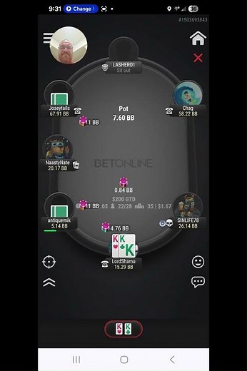 BetOnline Hold em Poker! Getting it back with Pocket Kings!
