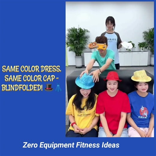 SAME COLOR DRESS, SAME COLOR CAP – BLINDFOLDED! 🎩👗