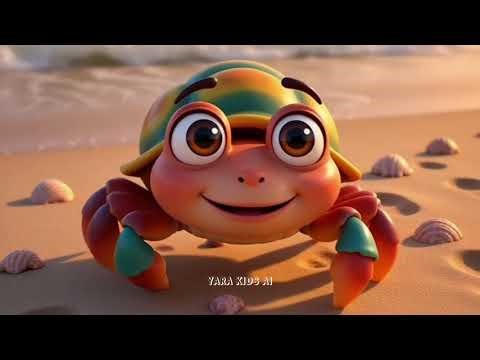 Cute Little Crab🦀 Walking On The Beach🏖️ | Kids Animation video