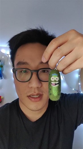Pickle Rick keychain made with needlefelting. #needlefelting #pickleri... | TikTok
