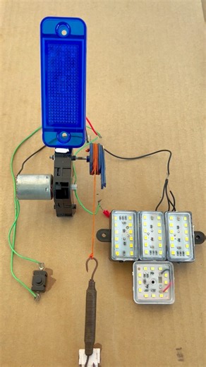 Led lights powered by spring generator#shorts