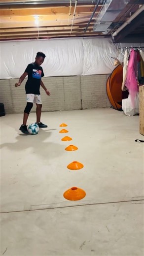 Indoor Soccer Training For A Rainy Day ⚽ | Soccer Cone Drill & Ball Control