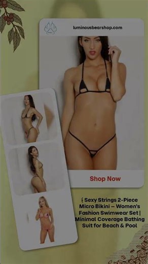 👙 Sexy Strings 2-Piece Micro Bikini – Women's Fashion Swimwear Set | Minimal Coverage Bathing Sui...