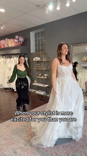 We’re your biggest hype girls, swear 🫶🏼 #anxiety #weddingdressshopping #stylist #bride #weddinginspo | Blush Bridal
