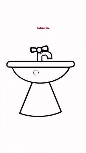 Cute drawings| How to draw wash basin| Easy wash basin drawing| How to draw sink