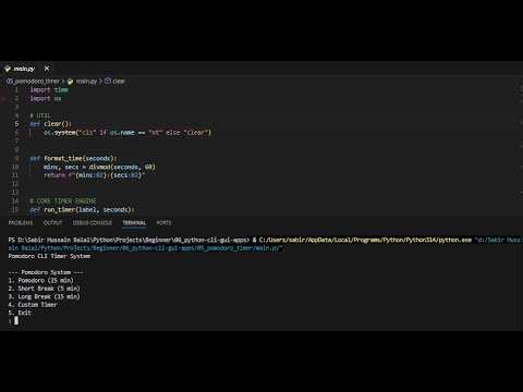 Pomodoro Timer | CLI, GUI & Small Apps (Project 5)
