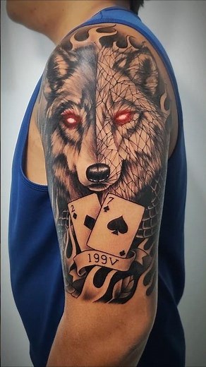 FREEHAND Wolf Tattoo #wolftattoo #freehandtattoo