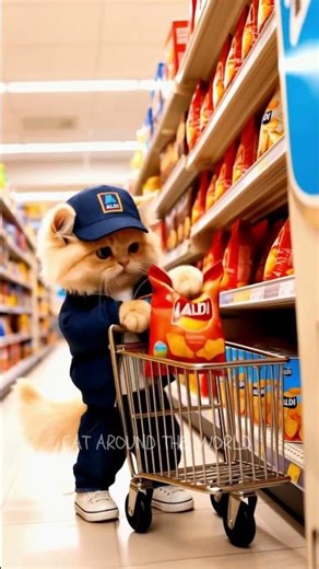 Cinematic Cat Aldi Shopping Trip | Kitten’s First Grocery Day