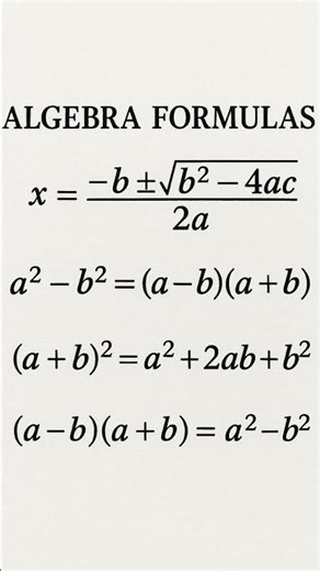 Algebra formula #maths #formula