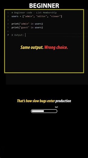 Python Beginner vs Pro – Stop Using Lists for Membership Checks (Python TIP 35) #python #coding