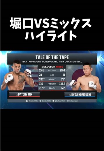 堀口VSミックスハイライト #rizin #堀口恭司 #秋元強真 #パッチーミックス #bellator