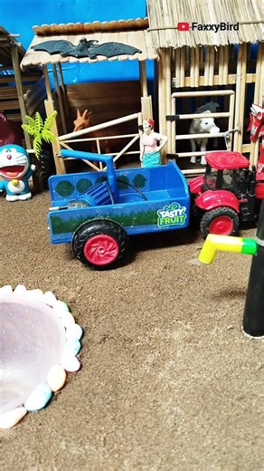 Mini motor water pump project cow bathing video #animaltoys