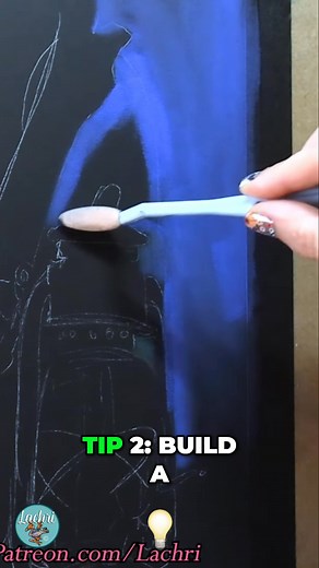 Discover how to craft a vibrant background with ultramarine blue PanPastels for a dreamy sky effect. The secret is in the blending technique – horizontal strokes create a smooth transition, while vertical streaks can disrupt the illusion. It's all about intentional artistry. Tag someone who needs this! #art #painting #tutorial #background #PanPastels #blending | Lachri Fine Art